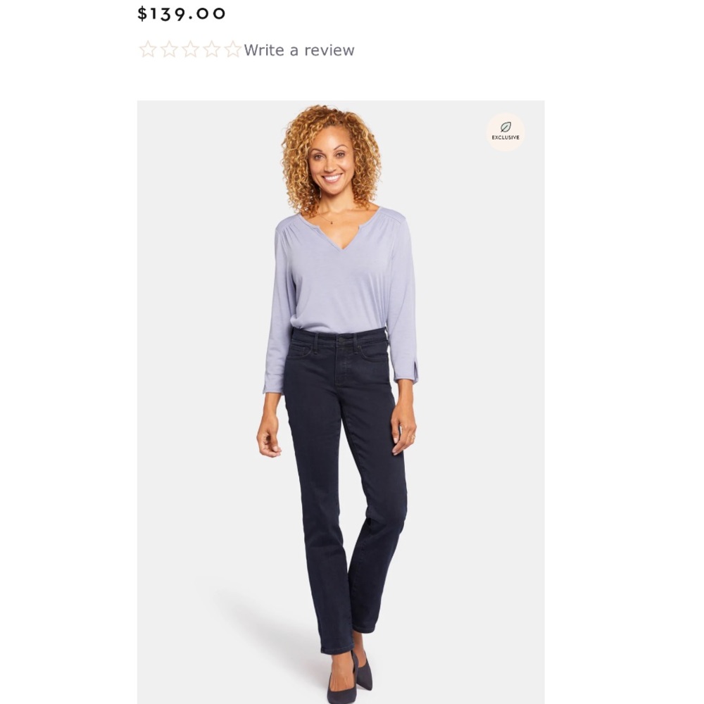 NYDJ Straight Leg Dark Wash Jeans 12